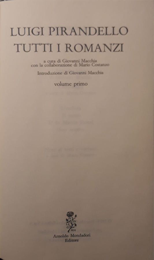 Tutti i romanzi (volume primo) - copertina