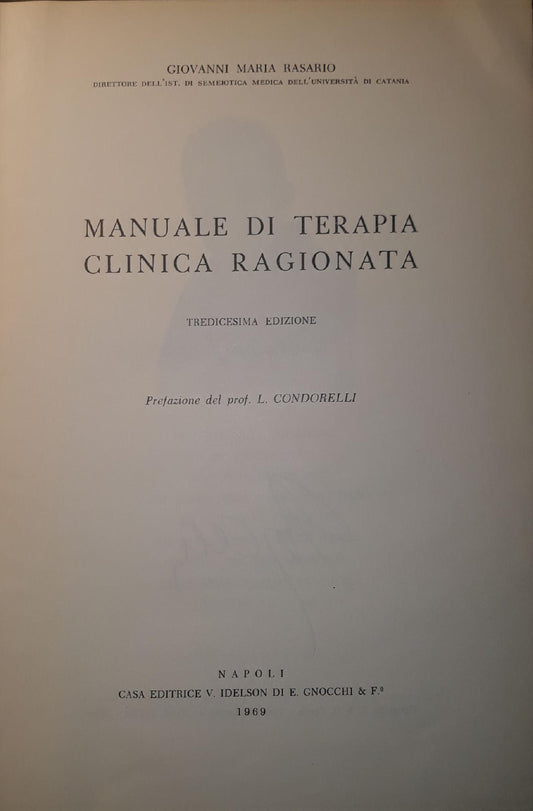 Manuale di terapia clinica ragionata - copertina