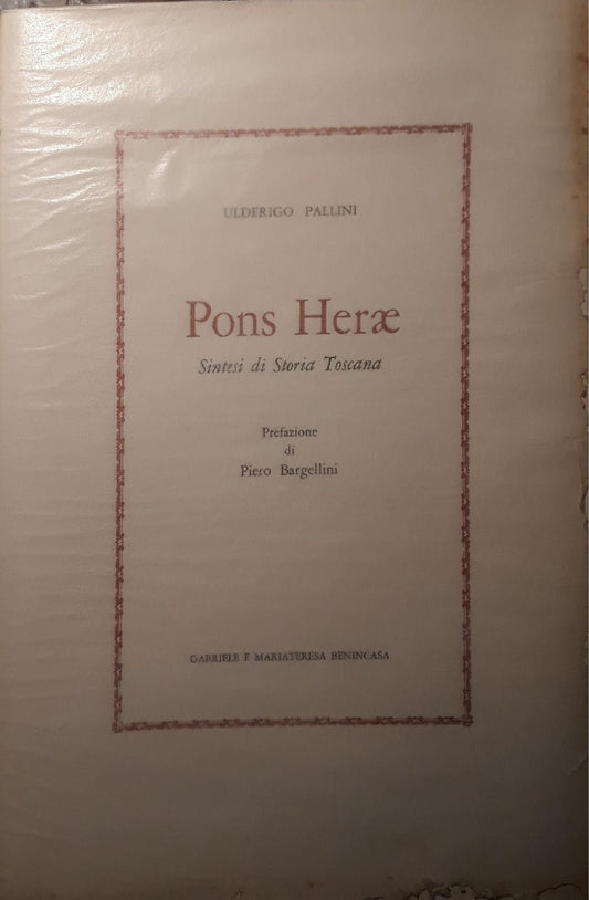 Pons Herae: sintesi di storia toscana - copertina