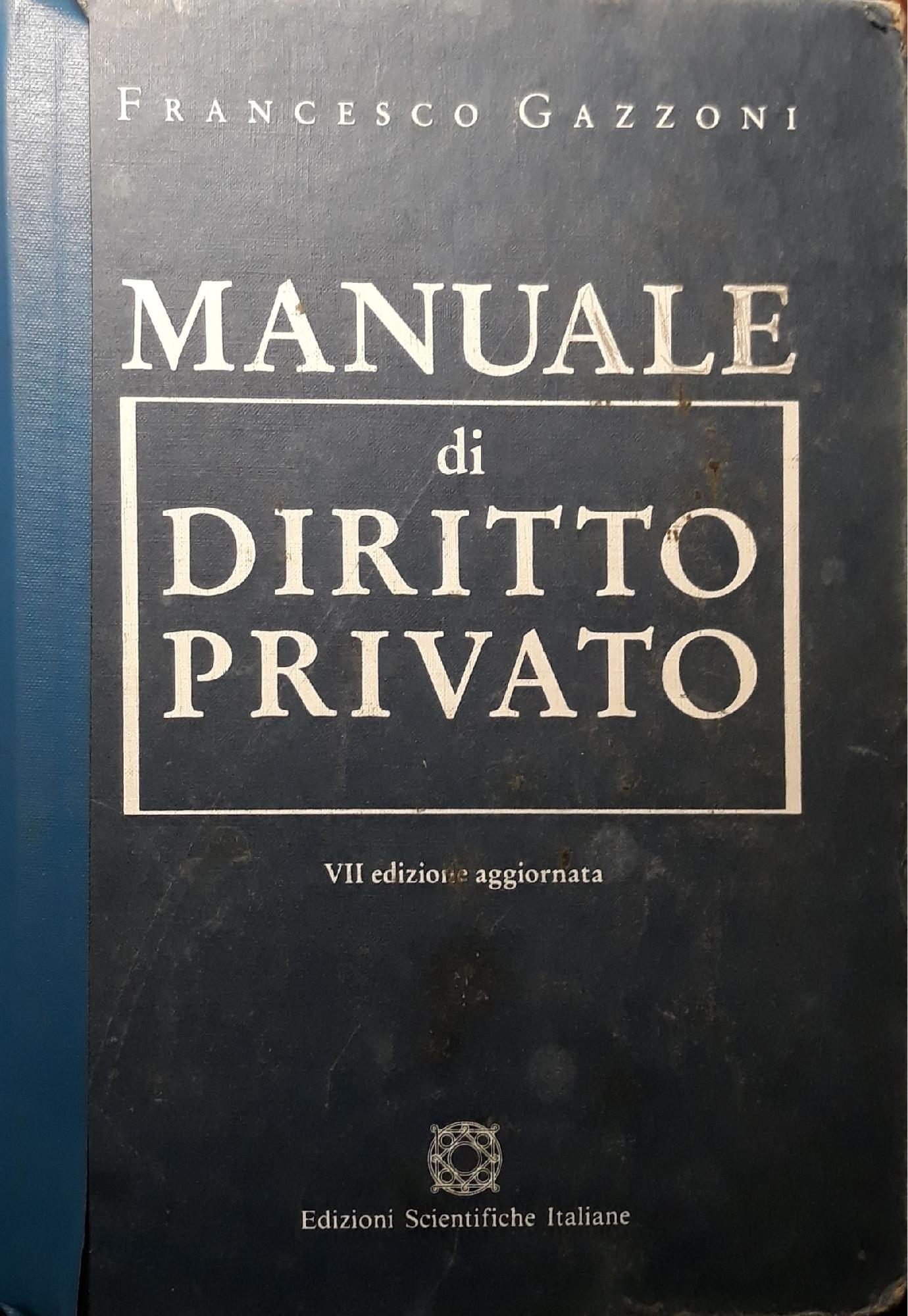 Manuale di diritto privato - copertina
