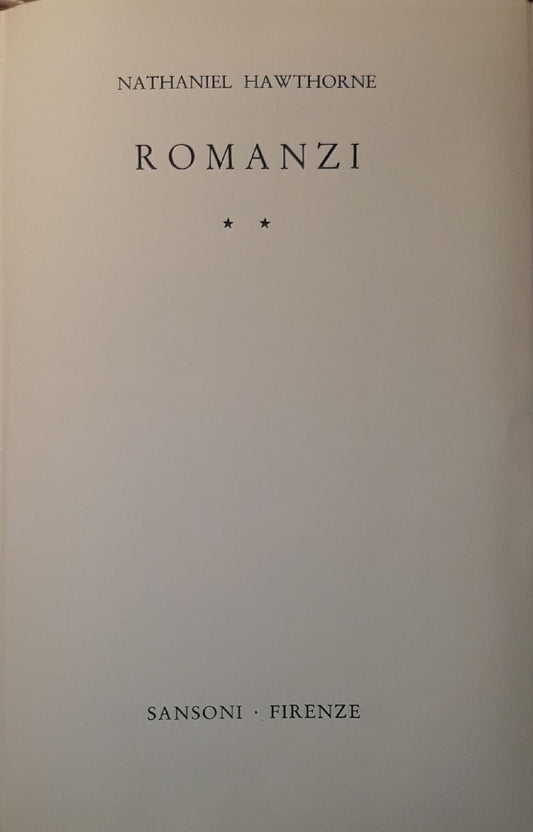 Romanzi  (volume secondo) - copertina