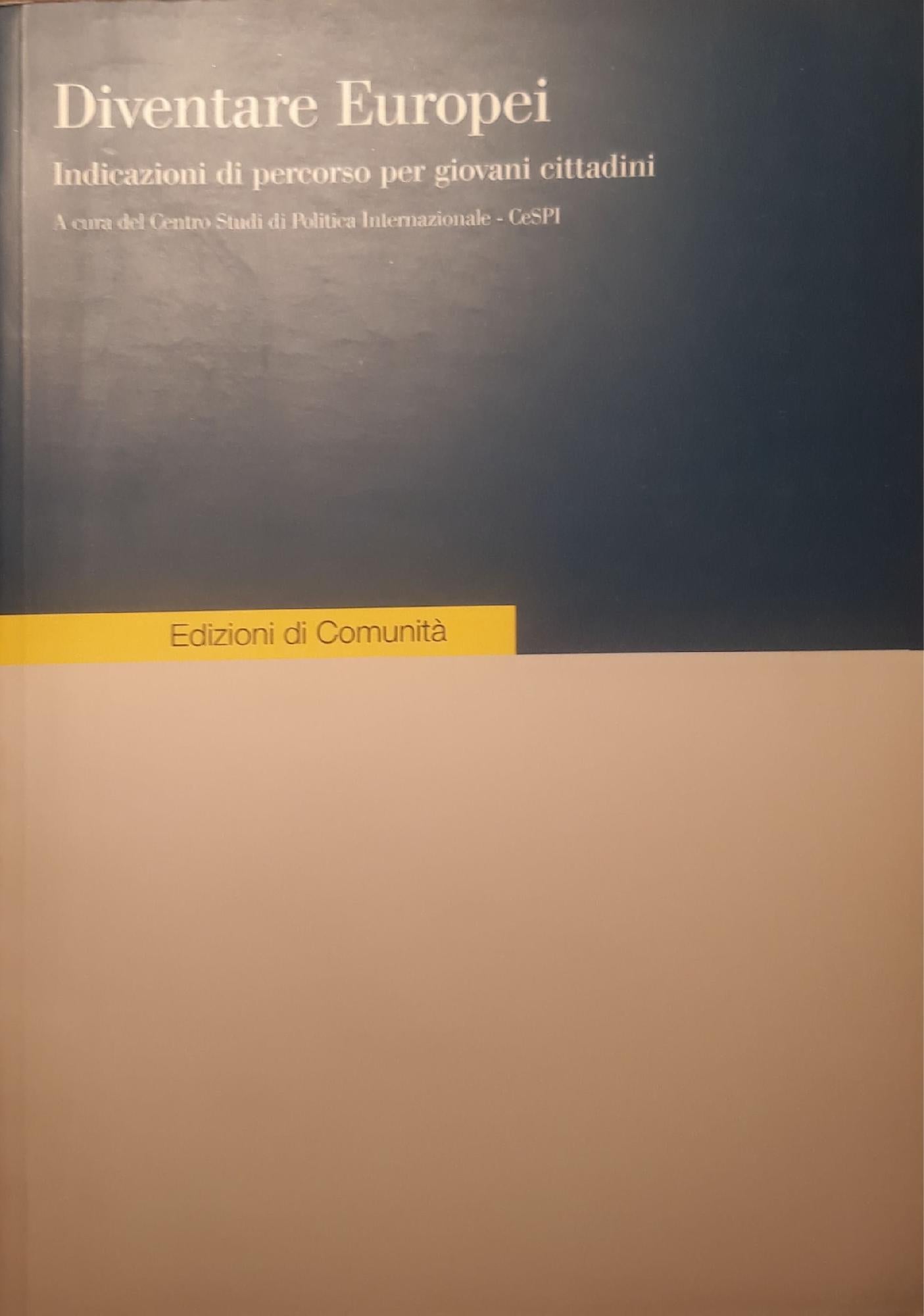 Diventare europei. Indicazioni di percorso per giovani cittadini - copertina