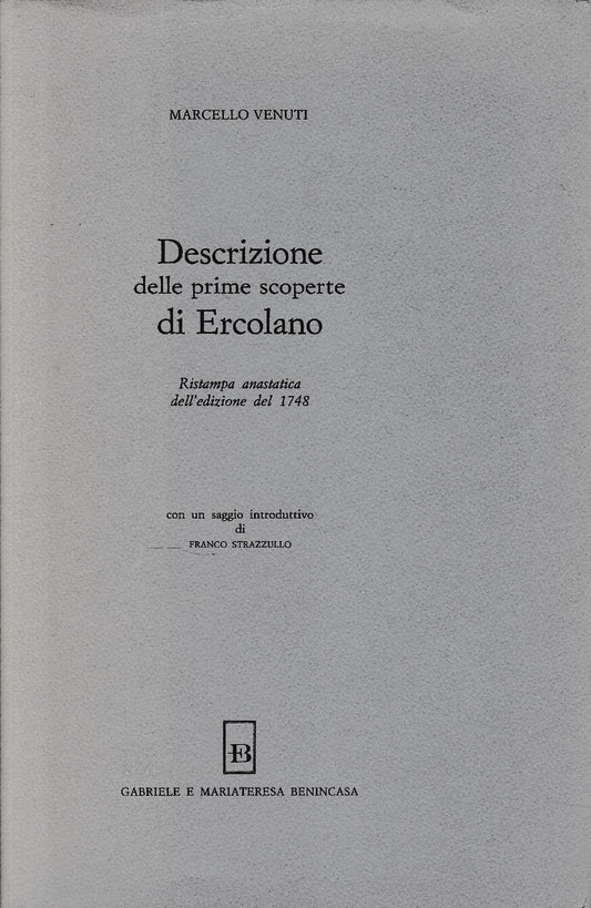 Descrizione delle prime scoperte di Ercolano - copertina