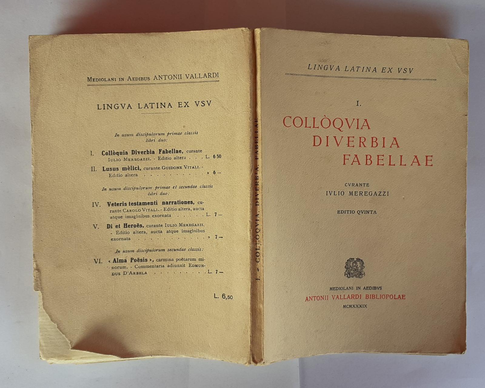 Colloquio diverbia fabellae - copertina