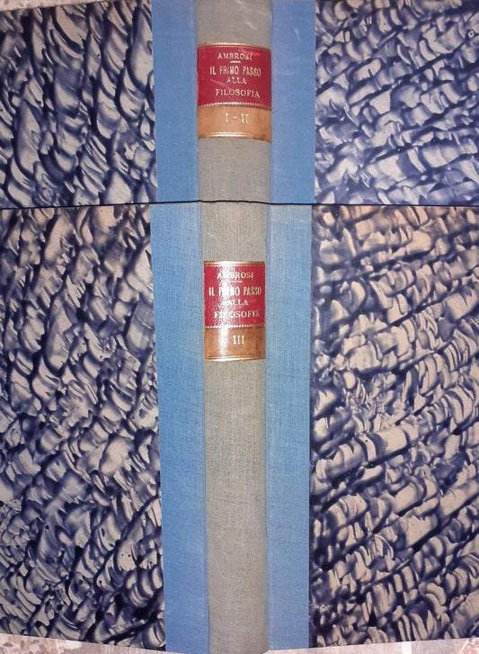Il primo passo alla filosofia. I. Psicologia. II. Logica. III. Etica . Due volumi - copertina