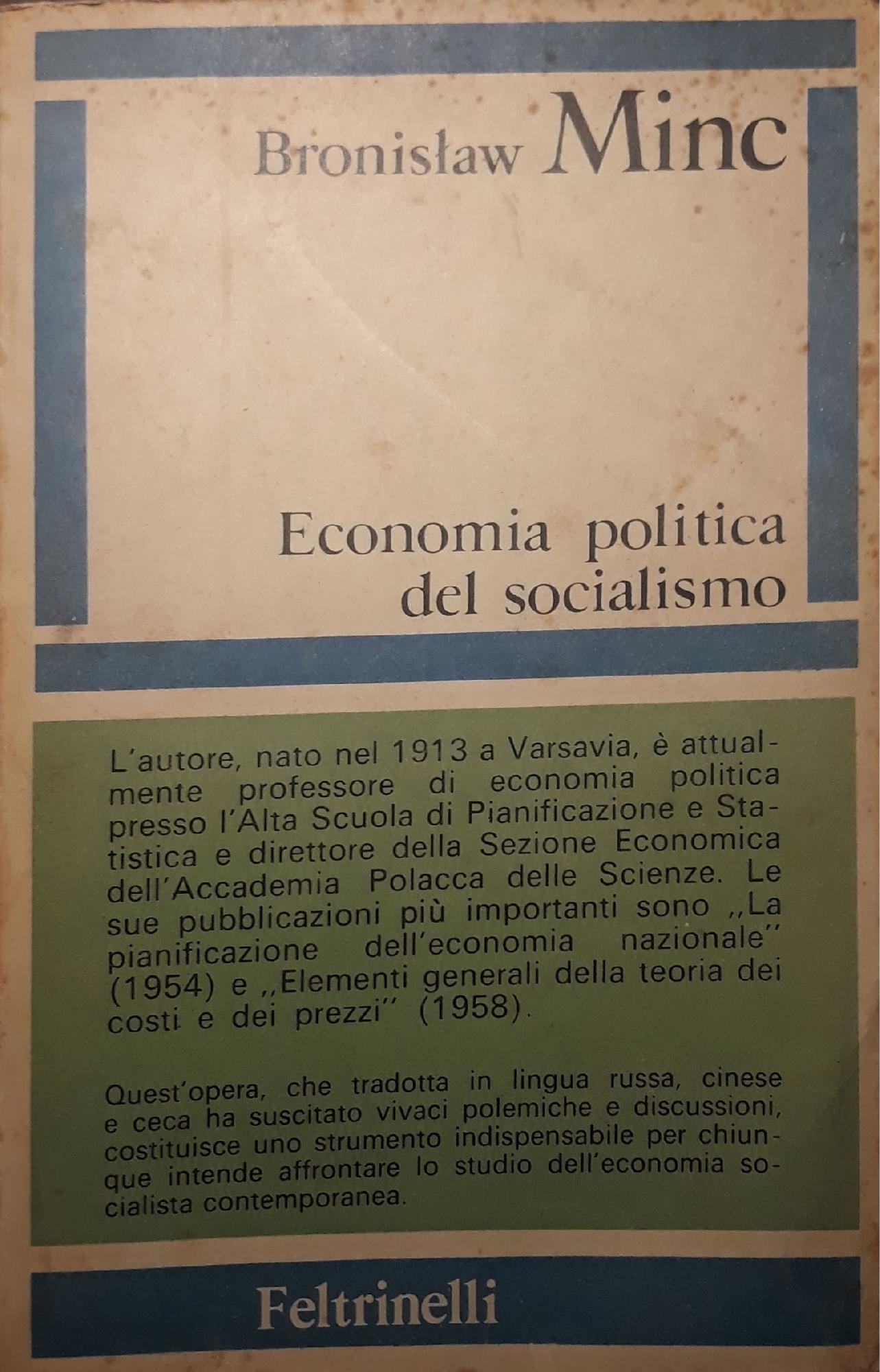 Economia politica del socialismo - copertina
