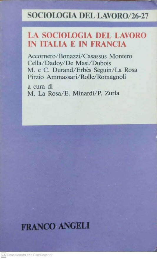 La sociologia del lavoro in Italia e in Francia - copertina