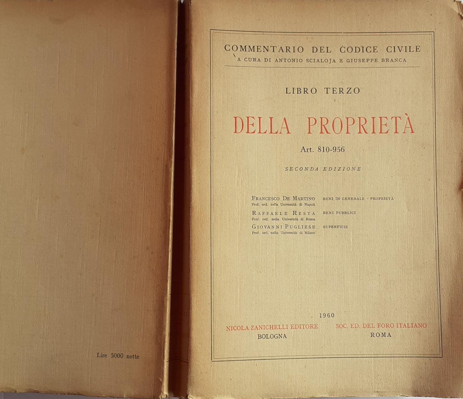 Della Proprieta' Libro III, 2 edizione - copertina