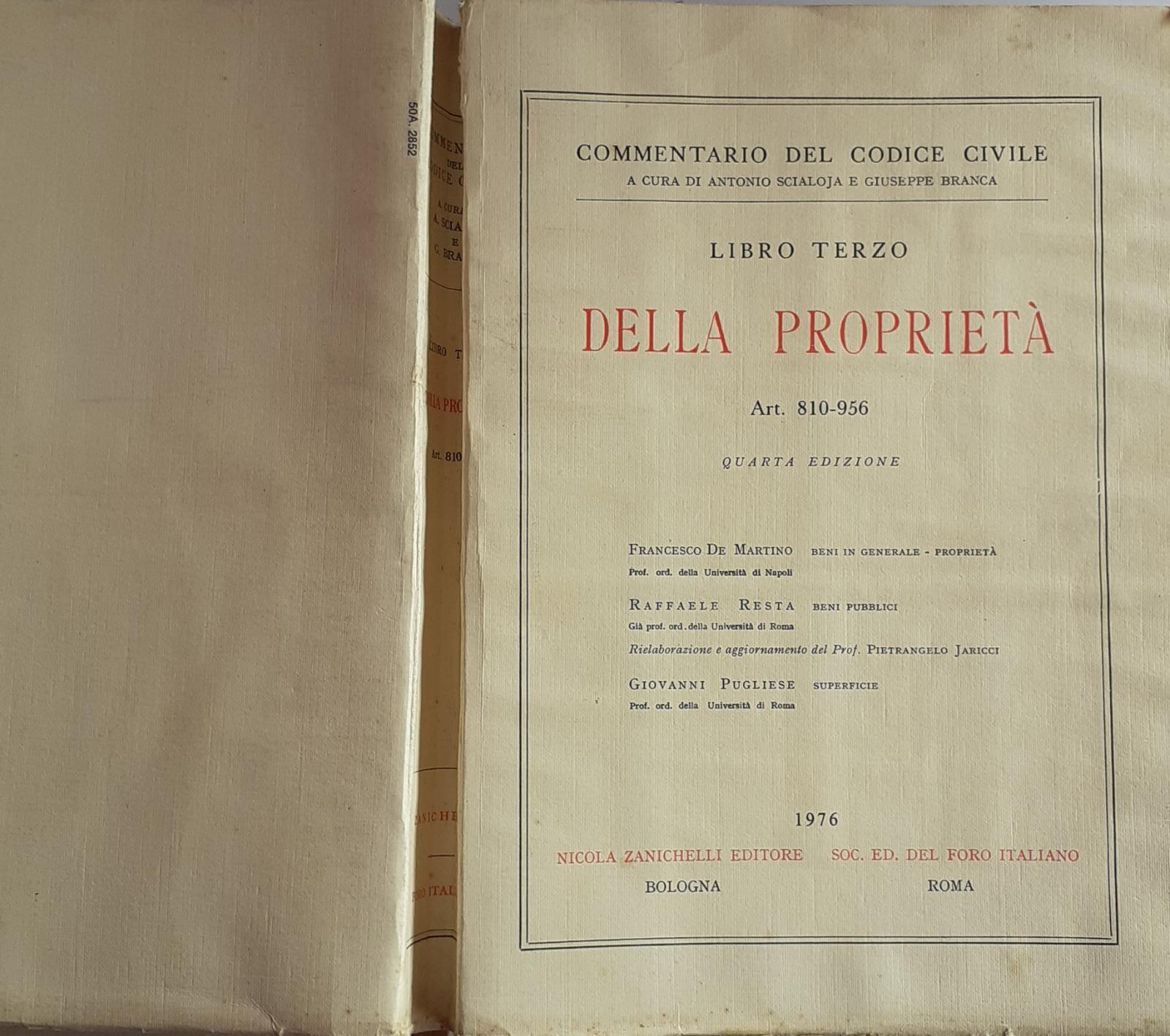 Della proprieta' Libro III, 4 edizione - copertina