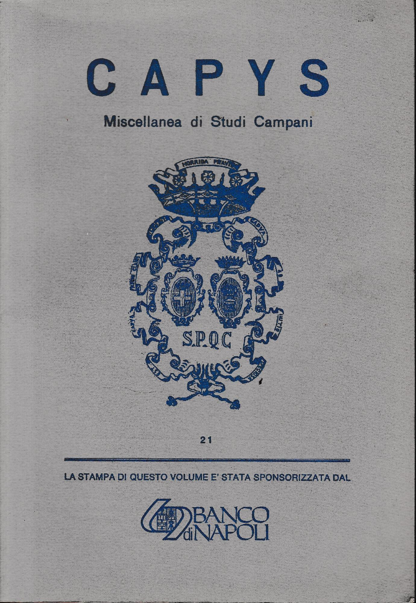 CAPYS Miscellanea di Studi Campani-21 - copertina