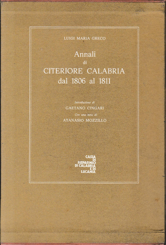 Annali di Citeriore Calabria dal 1806 al 1811 - copertina