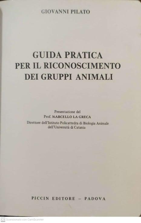 Guida pratica per il riconoscimento dei gruppi animali - copertina