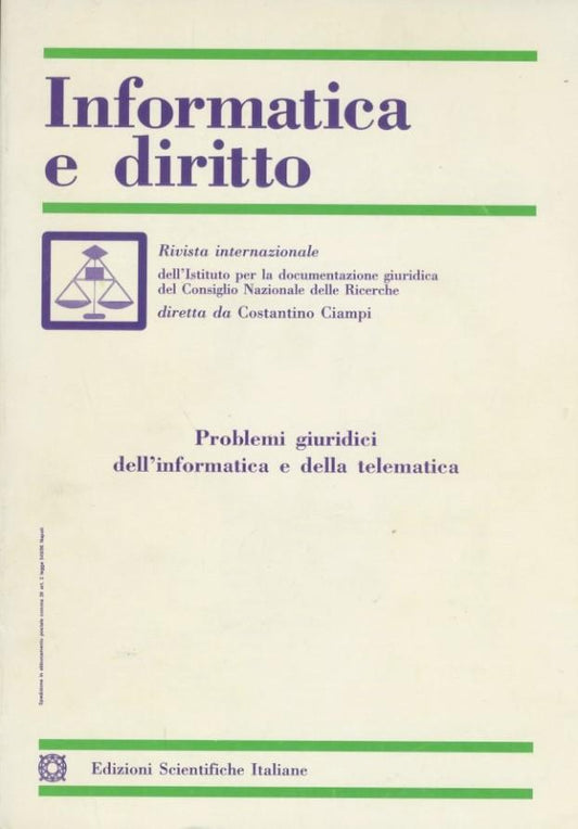 Informatica e diritto. Rivista internazionale. - copertina