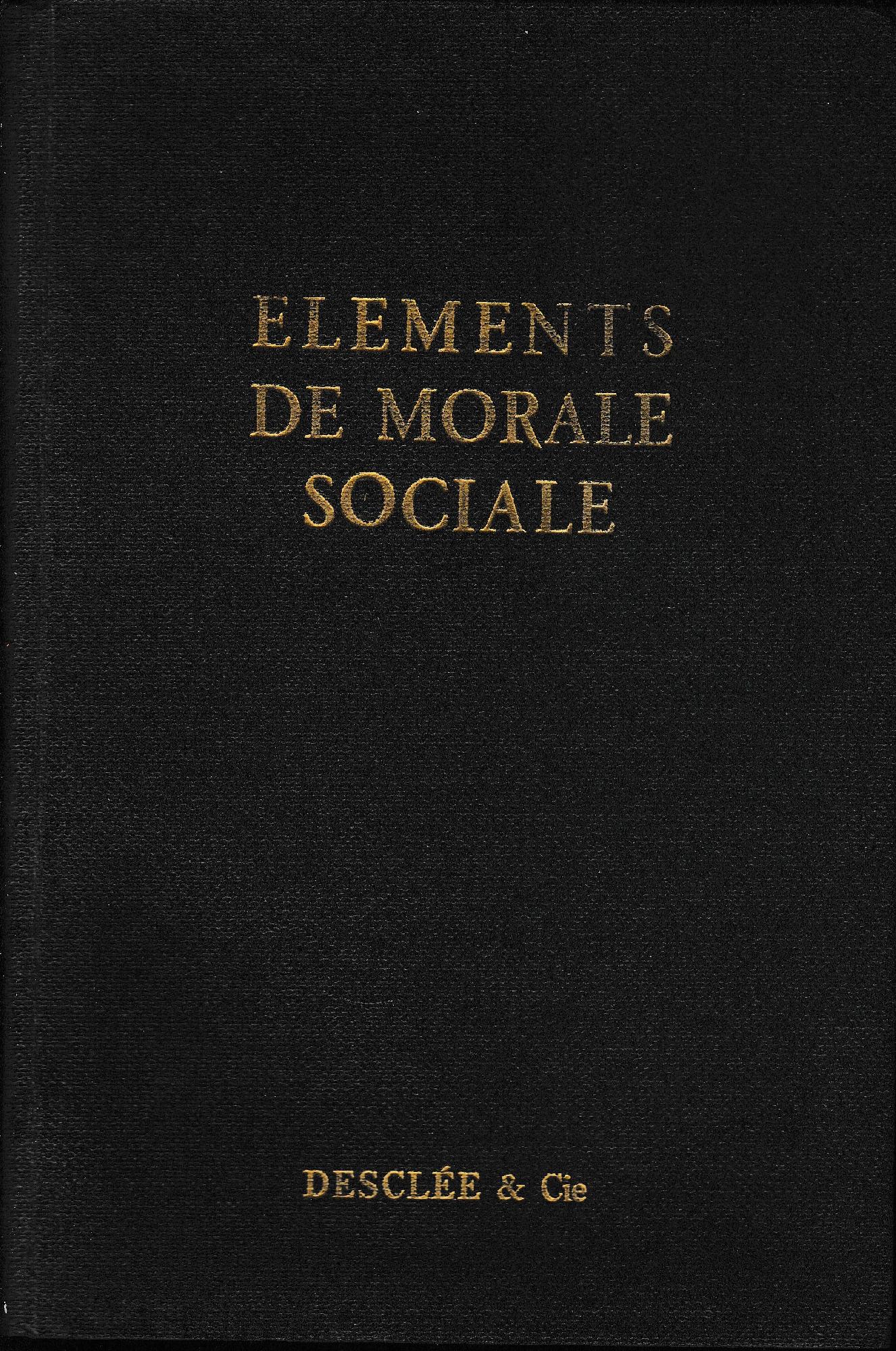 Elements de morale sociale - copertina