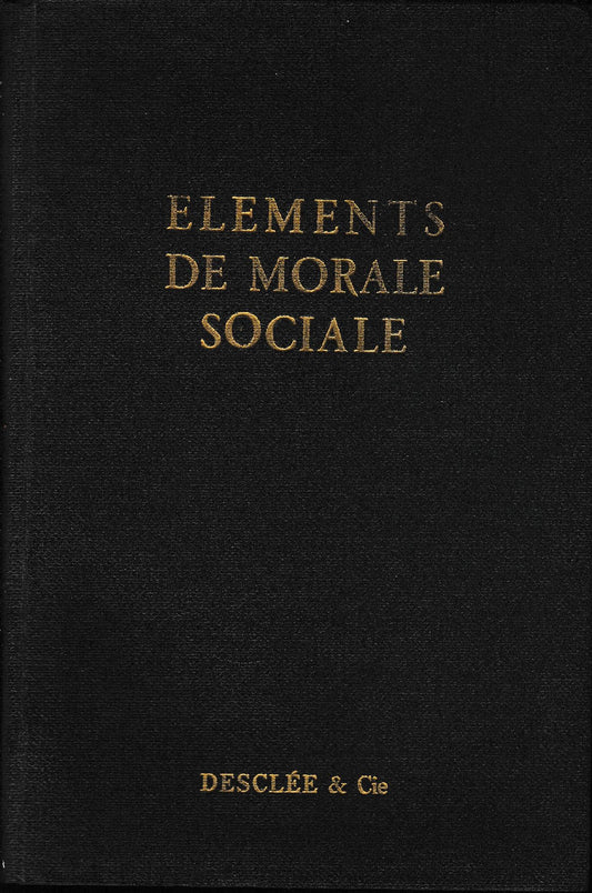 Elements de morale sociale - copertina