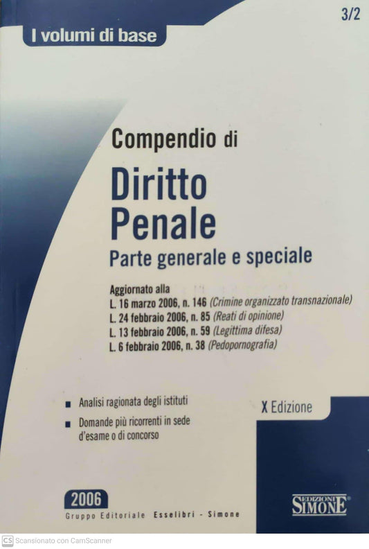 Compendio di diritto penale. Parte generale e speciale - copertina
