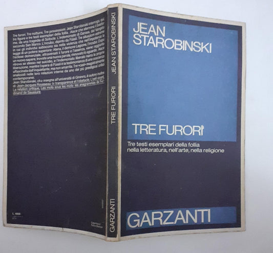 Tre Furori. Tre testi esemplari della follia nella letteratura,nell'arte,nella religione - copertina