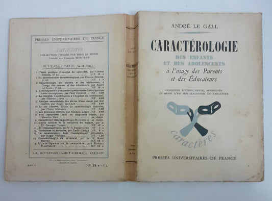 Caracterologie des enfants et des adolescents a l'usage des parents et des educateurs - copertina
