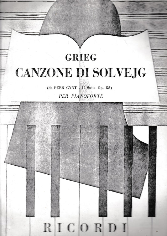 Canzone di Solvejg (de Peer Gynt - II Suite Op. 55) Spartito per pianoforte. - copertina