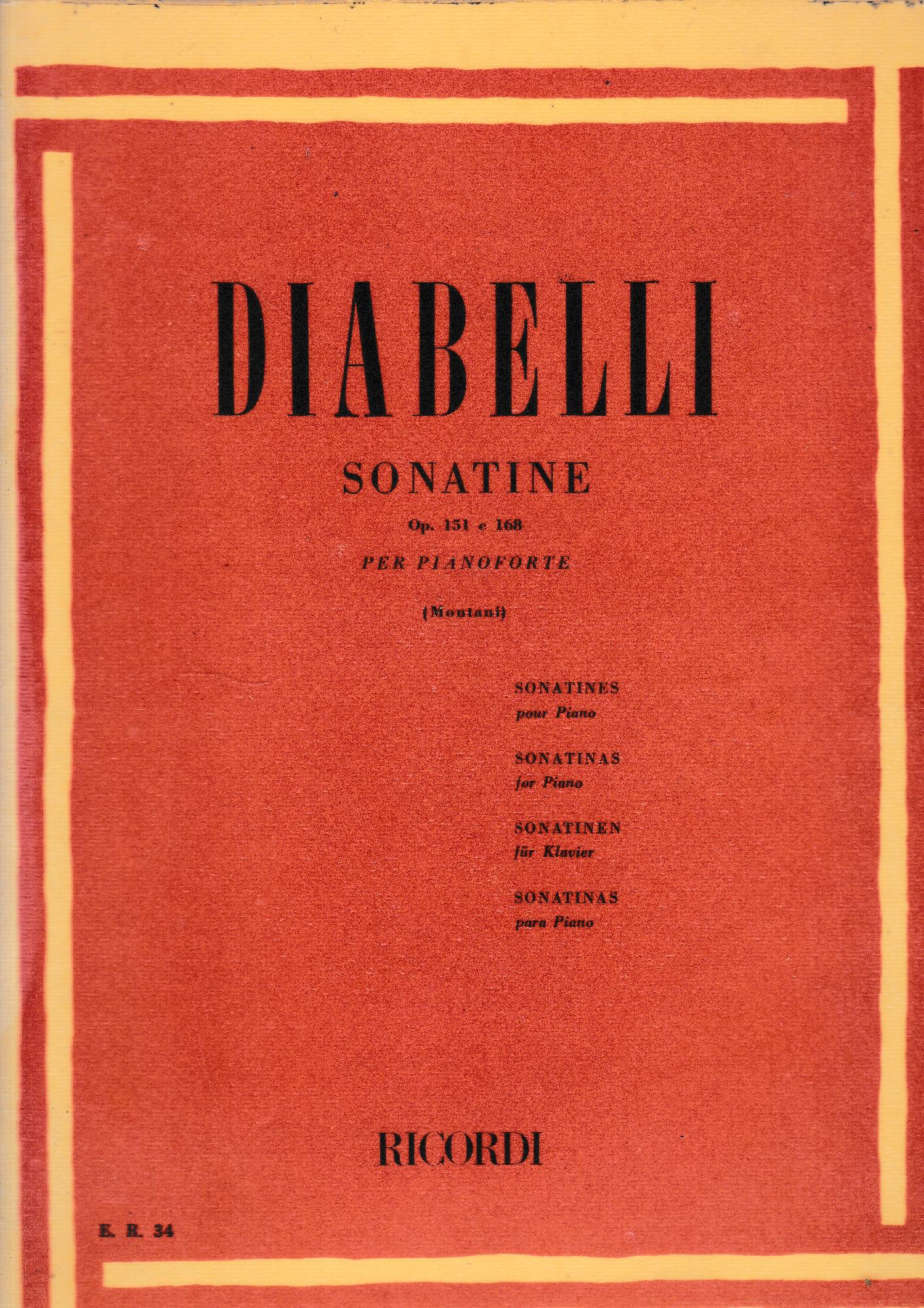 Diabelli Sonatine Op. 151 e 168 per pianoforte - copertina