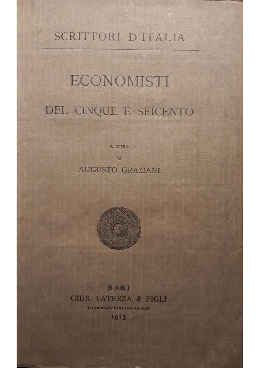 Economisti del cinque e seicento - copertina