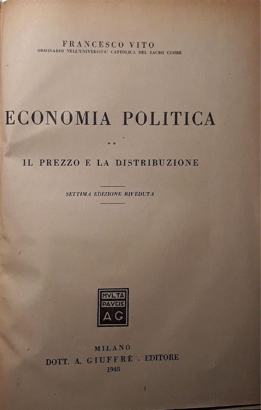 Economia Politica - il prezzo e la distribuzione - copertina