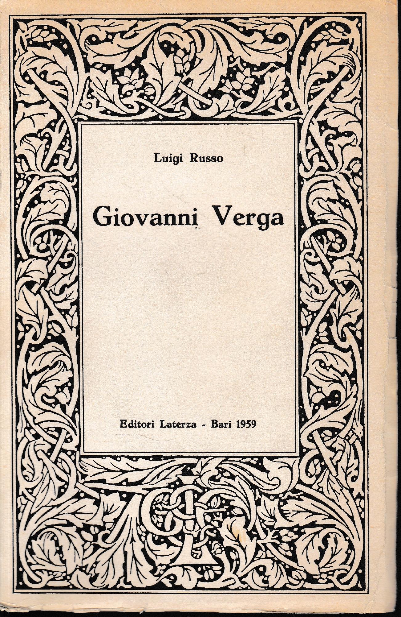 Giovanni Verga - copertina