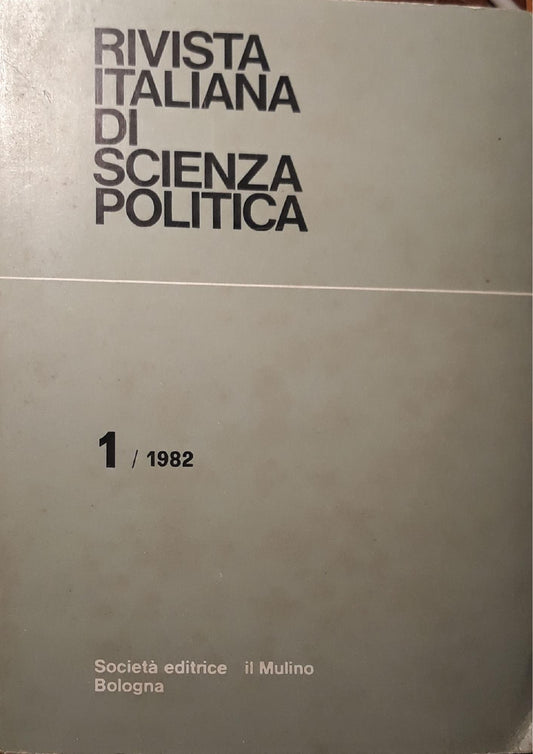 Rivista italiana di scienza politica n.1/1982 - copertina