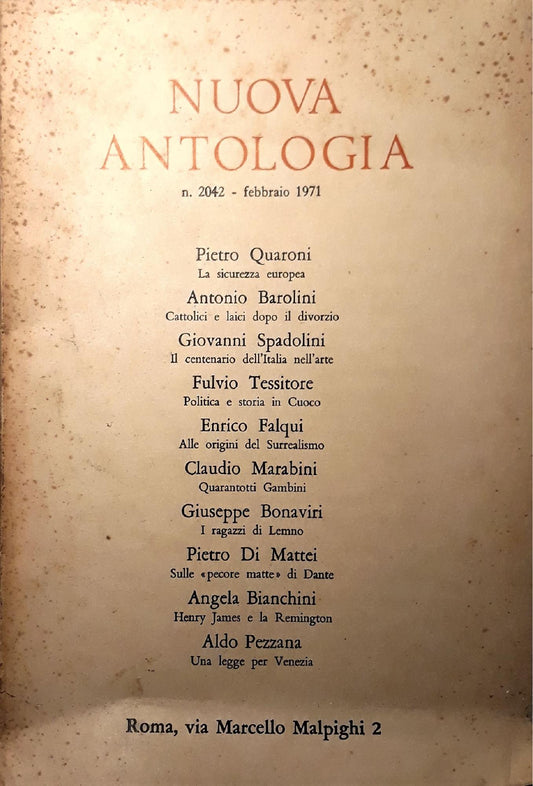 Nuova Antologia (febbraio 1971) - copertina