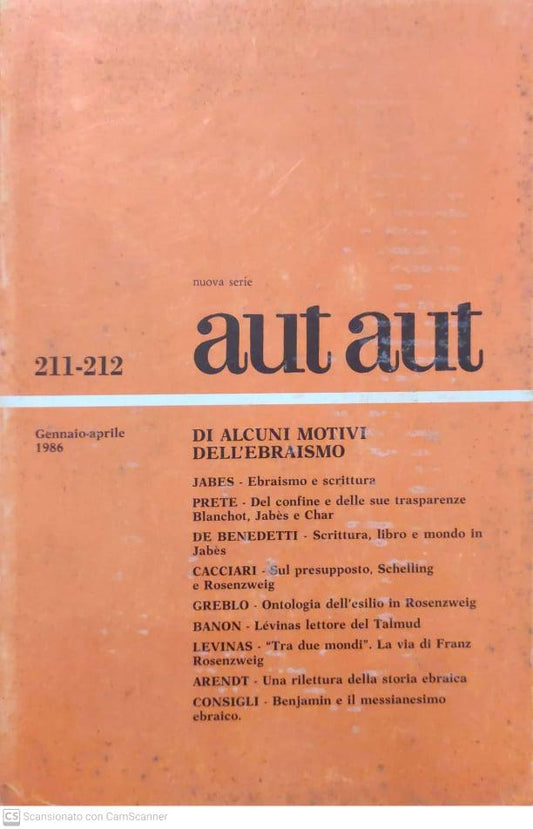 Aut Aut. Nuova serie 211-212 - copertina