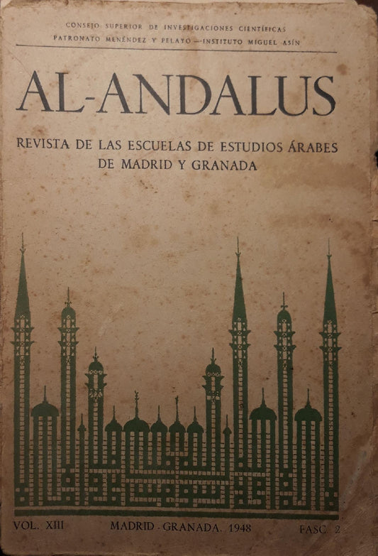 Al-Andalus  (vol. XIII; fasc.2; 1948) - copertina