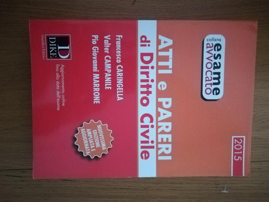 Atti e pareri di diritto civile - copertina