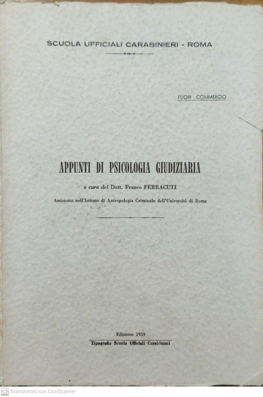 Appunti di psicologia giudiziaria - copertina