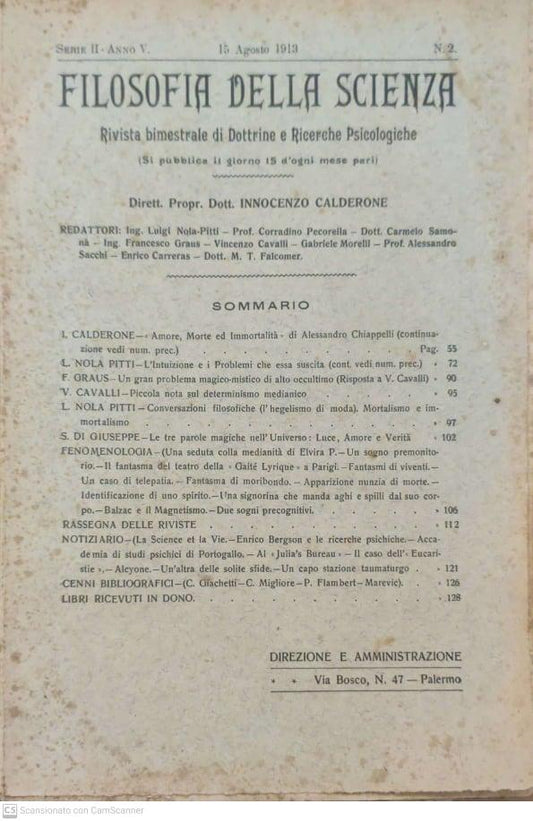 Filosofia della scienza. Serie II- Anno V. N°2 - copertina