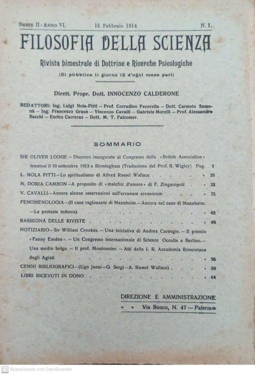 Filosofia della scienza. Serie II-Anno VI. N°1 - copertina