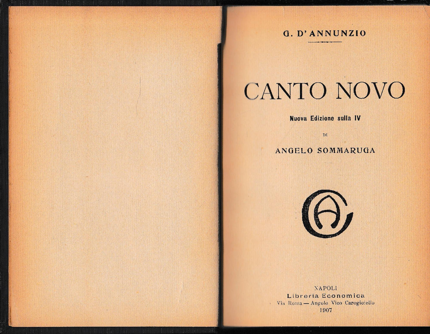 Canto Novo - Primo vere, liriche. Volume doppio, rilegato con due opere. - copertina