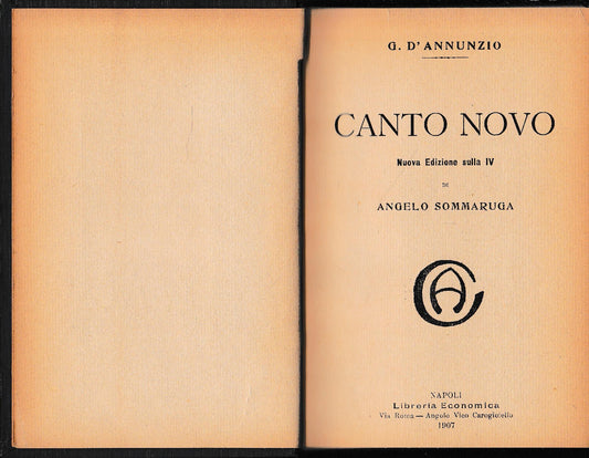 Canto Novo - Primo vere, liriche. Volume doppio, rilegato con due opere. - copertina