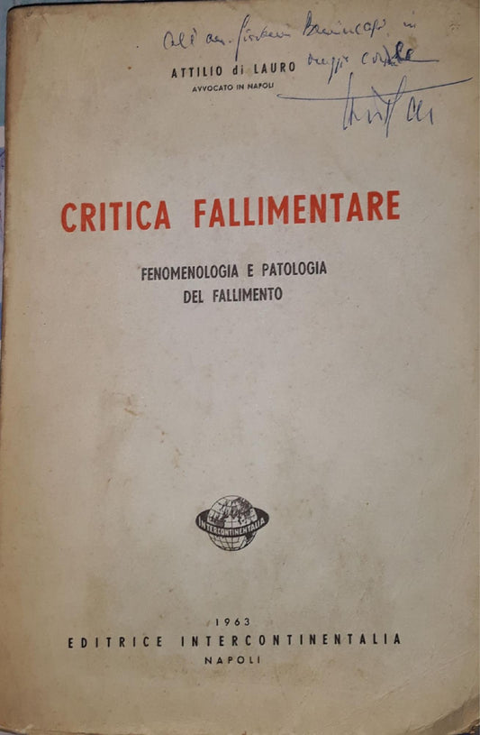 Critica fallimentare (fenomenologia e patologia del fallimento) - copertina