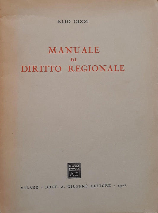 Manuale di diritto regionale - copertina