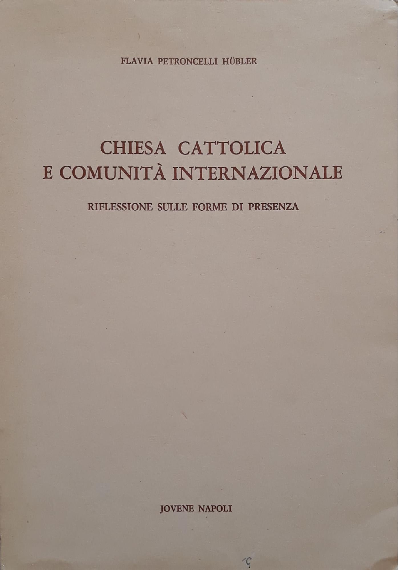 Chiesa cattolica e comunità internazionale (riflessioni sulle forme di presenza) - copertina