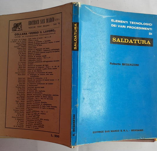 Elementi tecnologici dei vari procedimenti di saldatura - copertina