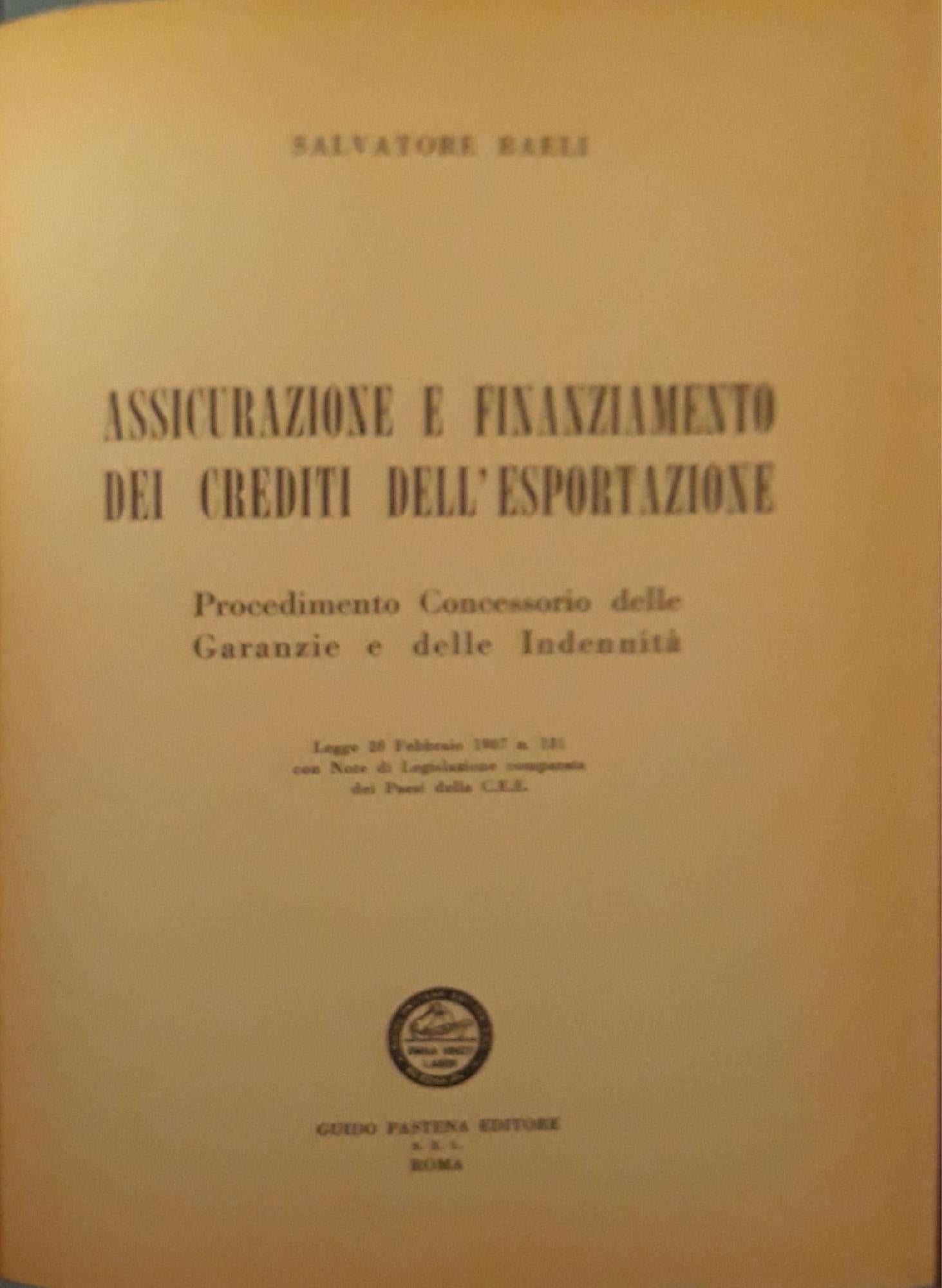 Assicurazione e finanziamento  dei crediti all'esportazione - copertina