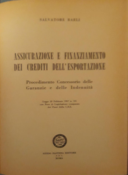 Assicurazione e finanziamento  dei crediti all'esportazione - copertina