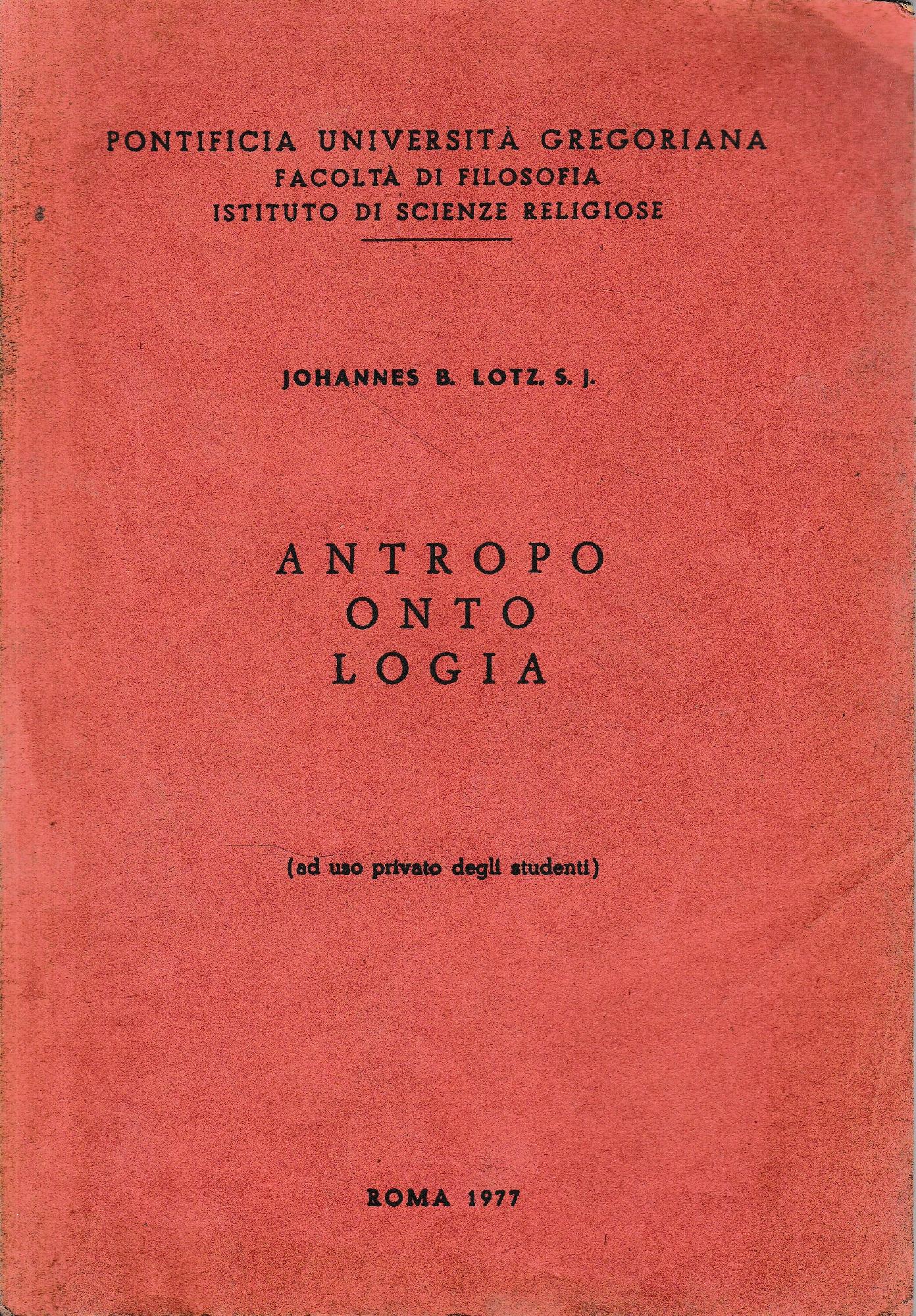 Antropontologia. Riproduzione anastatica - copertina