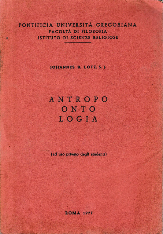 Antropontologia. Riproduzione anastatica - copertina