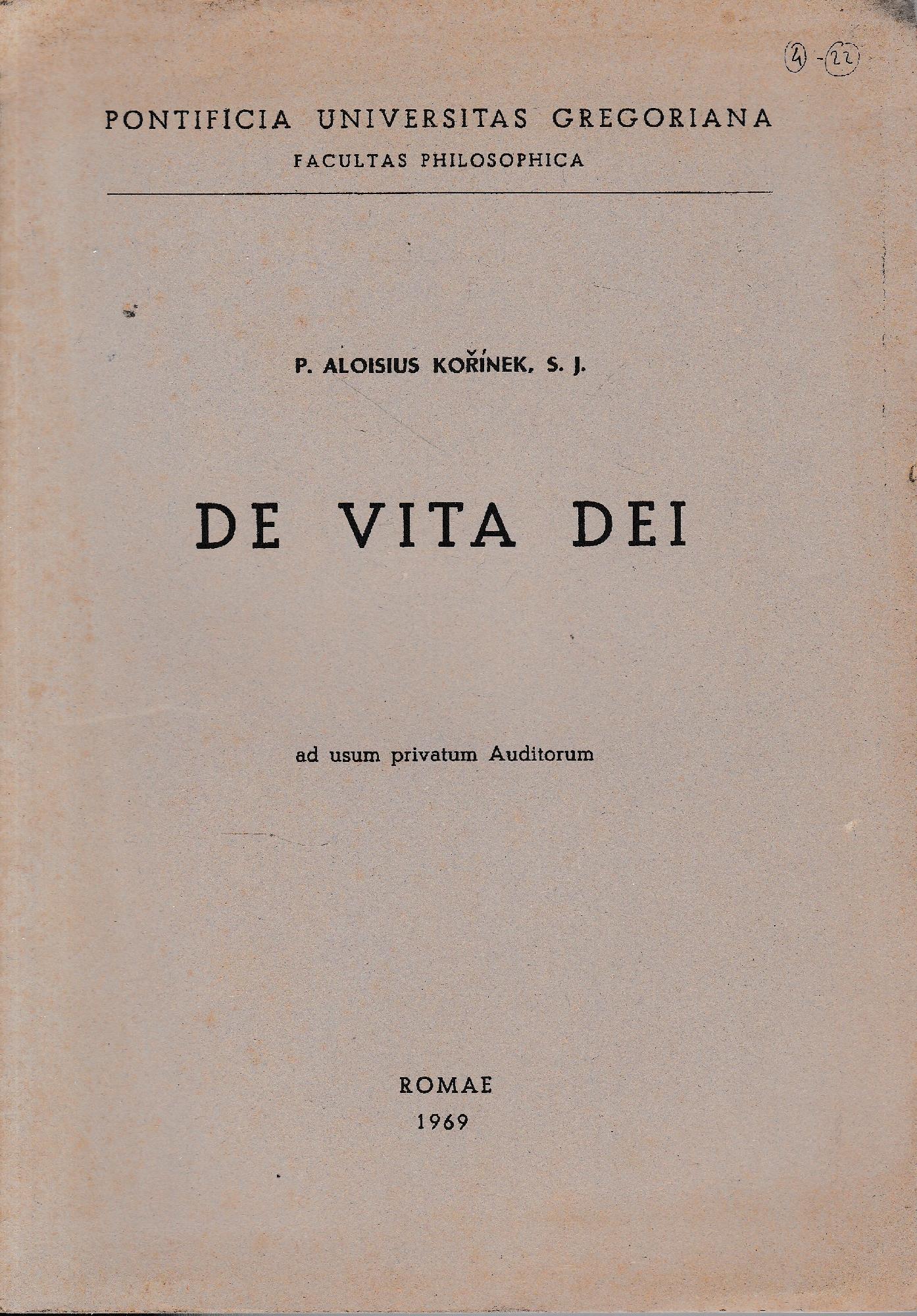 De vita dei - copertina