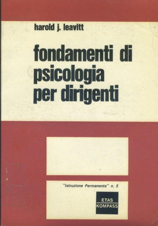 Fondamenti di psicologia per dirigenti - copertina