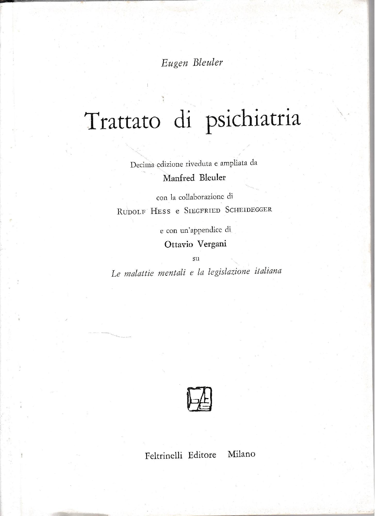 Trattato di psichiatria - copertina
