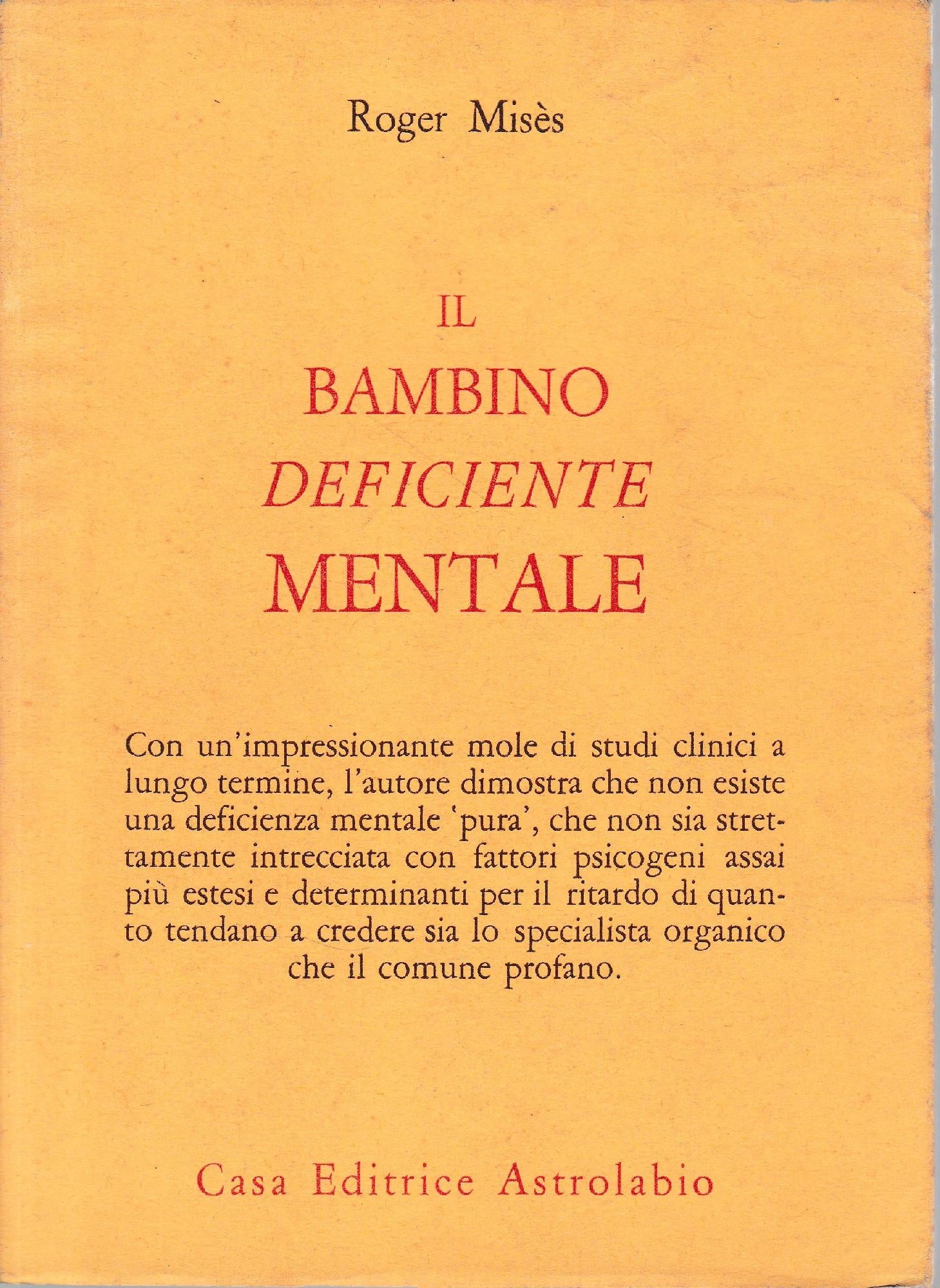 Il bambino deficiente mentale - copertina