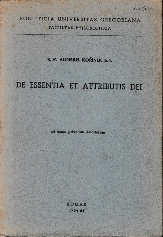 De essentia et attributis Dei - copertina